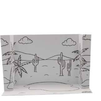 DESERT HABITAT - 3D DIORAMA (B/W)