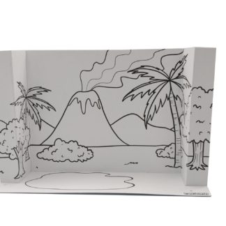 PREHISTORIC HABITAT - 3D DIORAMA (B/W)