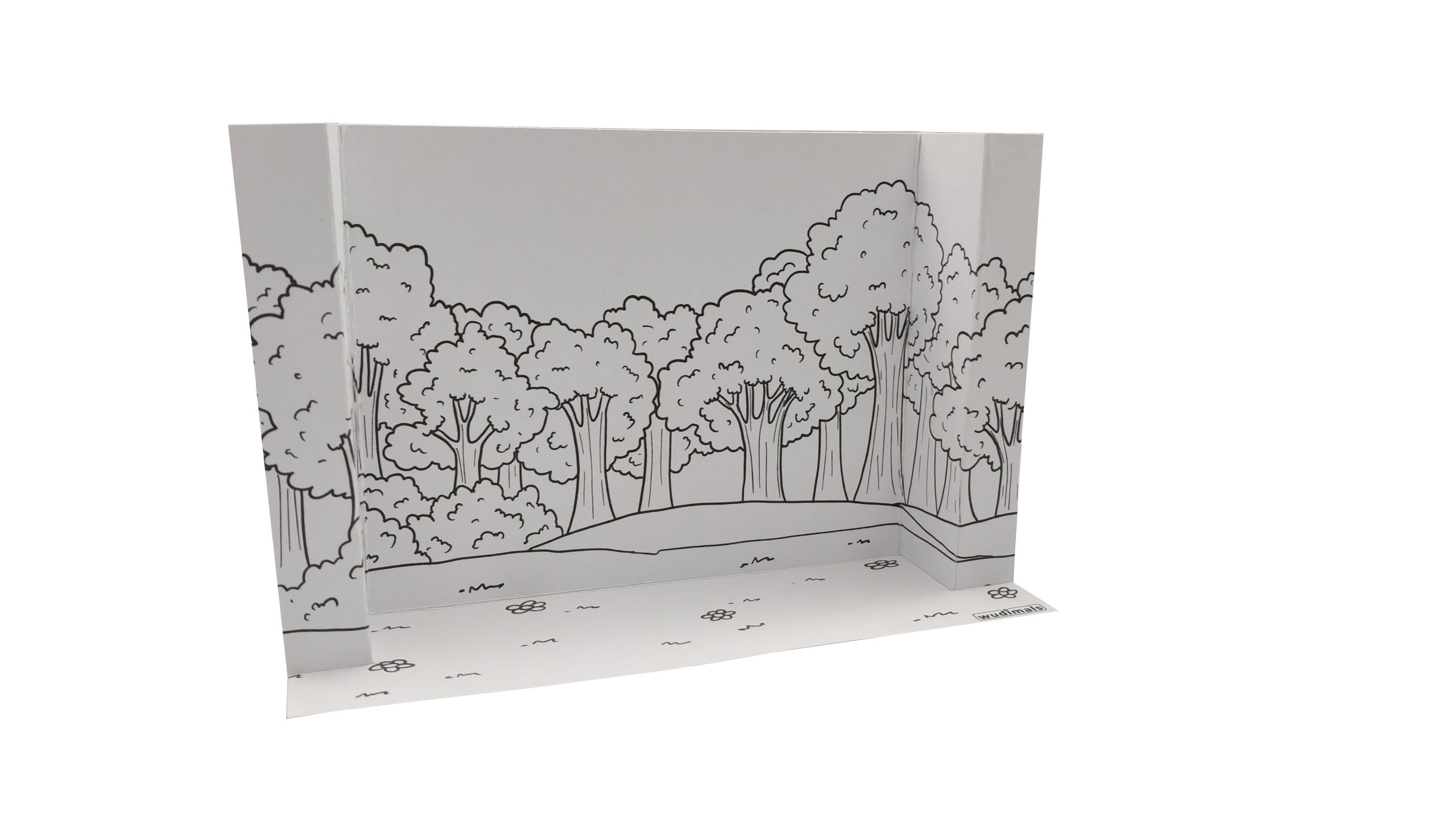 FOREST & FIELD HABITAT - 3D DIORAMA (B/W)